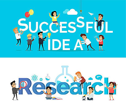 成功,概念,研究,矢量,旗帜,设计,团队,头脑风暴,科学家,工作,商业,计划,科学,创意,市场