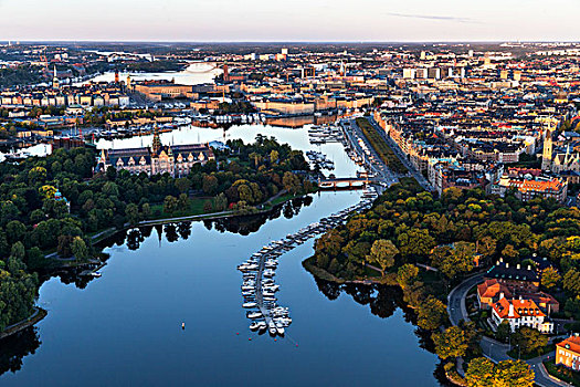 航拍,斯德哥尔摩,老城,瑞典