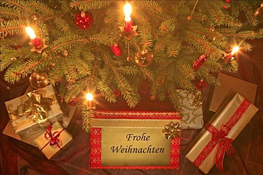 装饰,圣诞树,蜡烛,瓷器,礼物