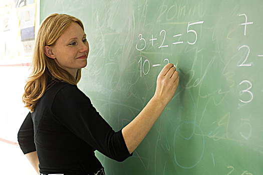 小学,教师,文字,数学,公式,黑板