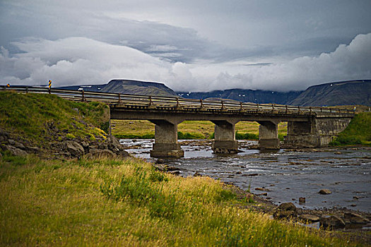 冰岛,桥,上方,河流