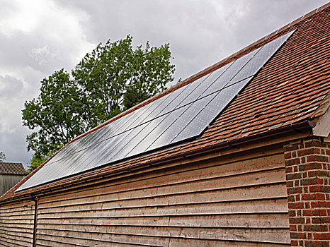 太阳能电池板,屋顶,庄园