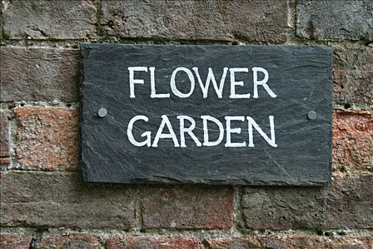 标识,花园,迷失,康沃尔,英国