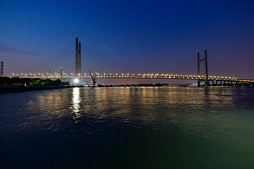 闵浦大桥夜景图片