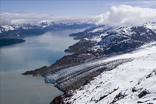 俯视,景色,冰河,冰河湾国家公园,阿拉斯加