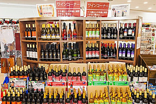 日本,本州,东京,超市,展示,进口,葡萄酒