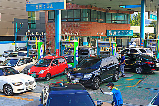 韩国,釜山,加油站