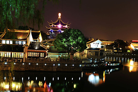 苏州,山塘街,夜景