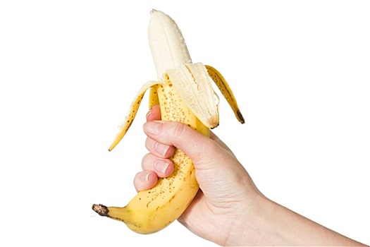 握着,去皮,香蕉