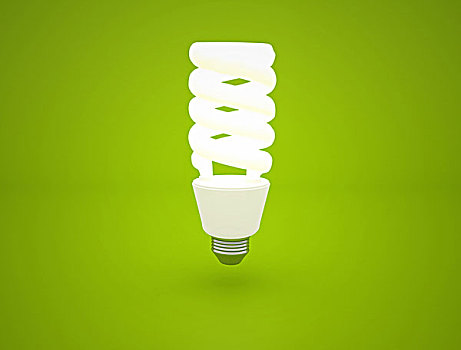 发光,电灯泡,概念,绿色背景