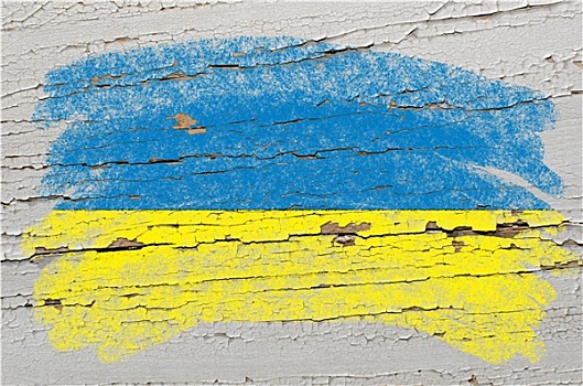 旗帜,乌克兰,低劣,木质,纹理,涂绘,粉笔