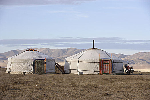 蒙古包,草原,靠近,蒙古