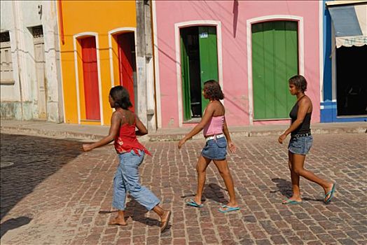 巴西,三个女人,街道