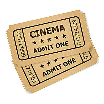 两个,复古,电影院,电影票