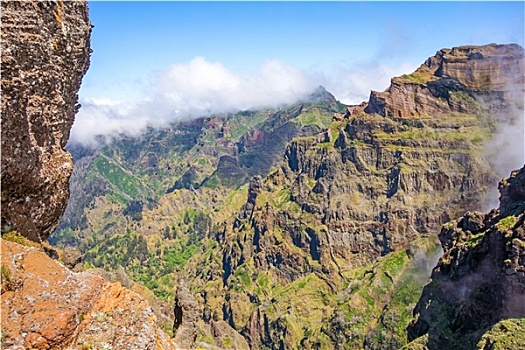 远足,尾部,彩色,火山,风景