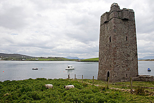 爱尔兰,梅奥县,阿基尔岛,城堡,优雅,海盗,皇后,16世纪