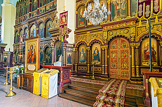 室内,俄国东正教堂,神圣,上帝,东正教,大教堂,维尔纽斯,立陶宛