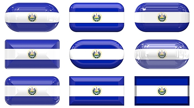 玻璃,扣,旗帜,萨尔瓦多