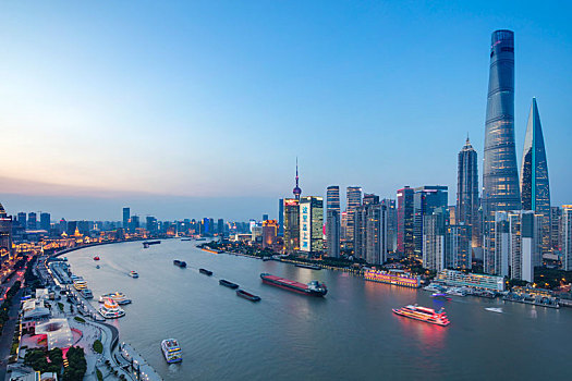 上海,黄浦江,两岸,夜景