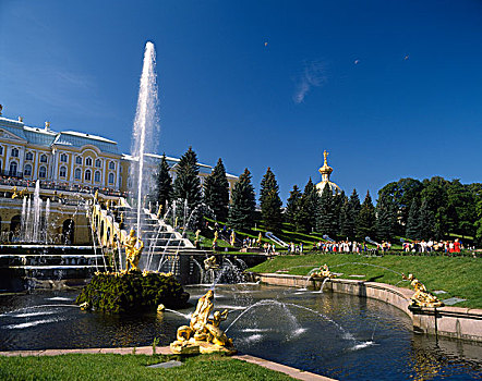 花园,彼得宫,宫殿,沙皇,彼得大帝,巴洛克,古典风格,彼得斯堡,俄罗斯