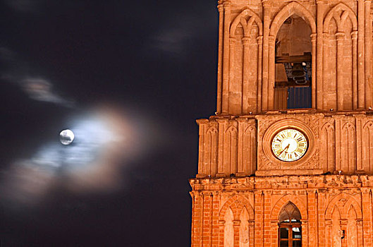 墨西哥,圣米格尔,夜空,月亮