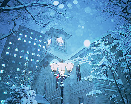 札幌,钟楼,冬天