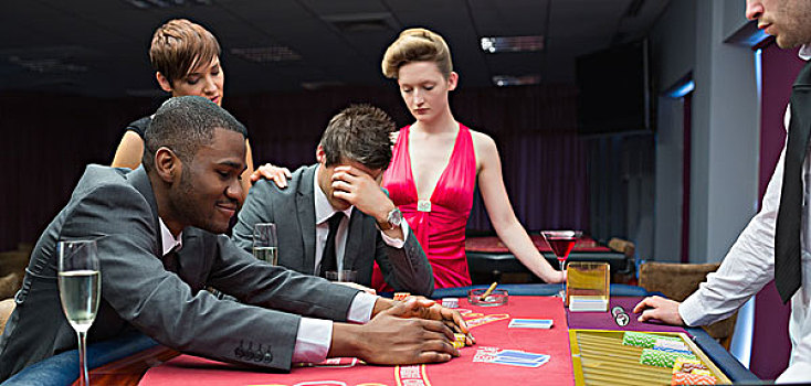 女人,男人,赌注,纸牌,赌场