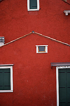 红房,窗户,布拉诺岛,威尼斯