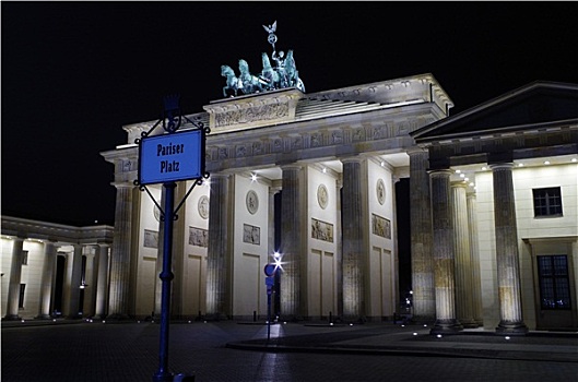 勃兰登堡门,柏林,傍晚