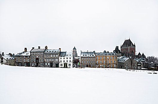 积雪,公园,老城,魁北克城,魁北克,加拿大