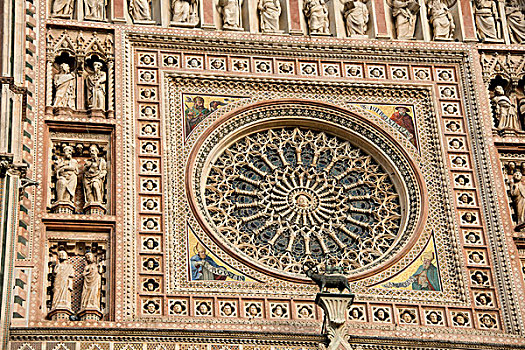 意大利,翁布里亚,奥维多,大教堂,中央教堂,13世纪,哥特式,杰作,思考,一个,最好,建筑,特写,圆花窗,大幅,尺寸