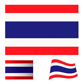 插画,收集,旗帜,象征,泰国