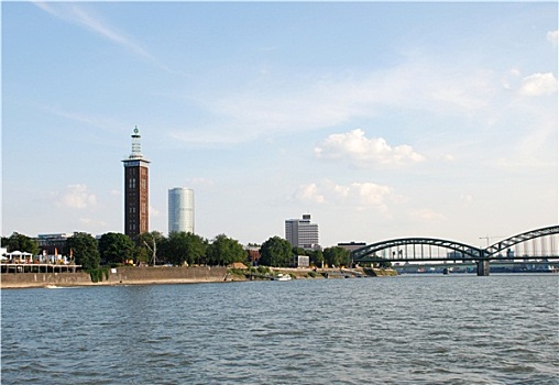 建筑,科隆,风景,莱茵河,河