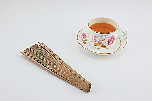 折扇与茶
