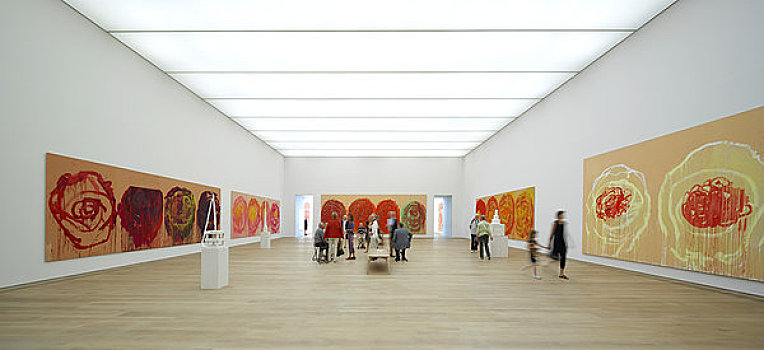 博物馆,慕尼黑,德国,2009年,内景,展示,人,注视,绘画,浩大,鲜明,画廊,留白