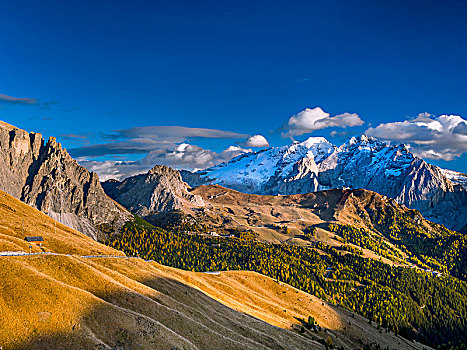 风景,马尔莫拉达峰,意大利,白云岩,南蒂罗尔,欧洲