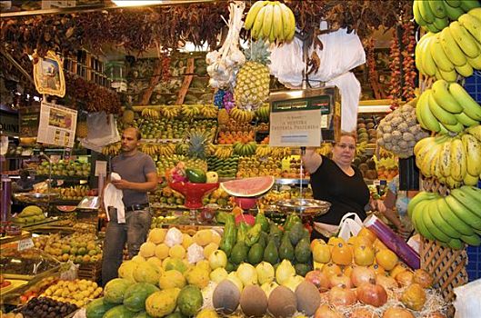 水果摊,市集,大加那利岛,加纳利群岛,西班牙