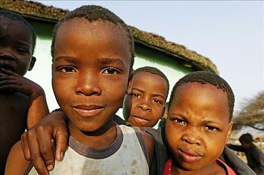孩子,祖鲁族,人,南非