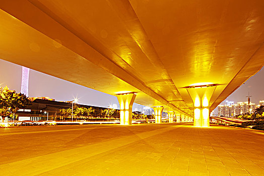 空,人行道,仰视,高架路,现代,城市