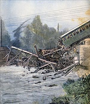 铁路,意外,瑞士,14世纪,七月,1891年,艺术家,未知