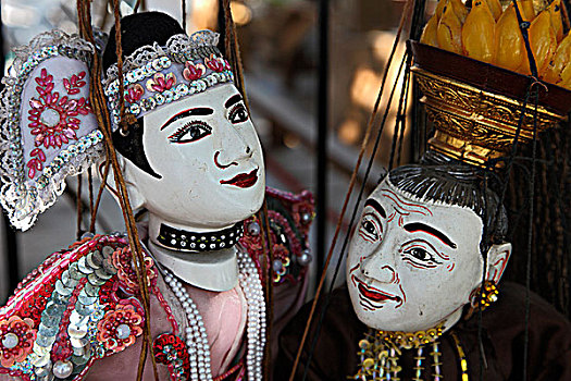 缅甸,曼德勒,木偶,工艺品