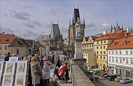 查理大桥,布拉格城堡,地区,布拉格,捷克共和国,欧洲