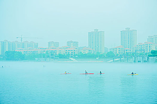 岸边,桥,双拱桥,建筑群,高楼,河,灯,夜景,倒影,蓝天,白云