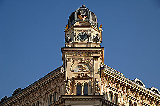 建筑,迟,19世纪,总部,保险,维也纳,奥地利,欧洲