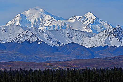 麦金利山,雪,风景,宽,阿拉斯加山脉,阿拉斯加,美国,北美