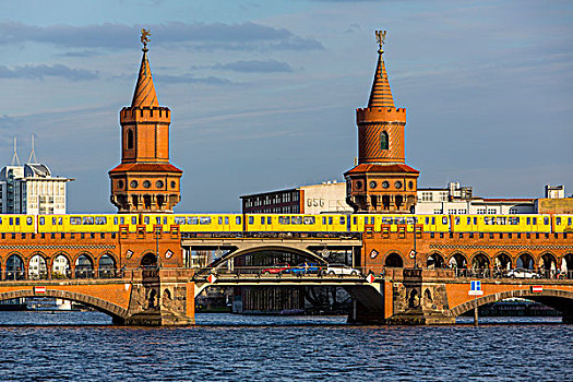 桥,上方,德国,地铁线,柏林,欧洲