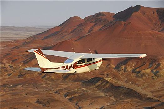 小,飞机,俯视,骷髅海岸,纳米比亚