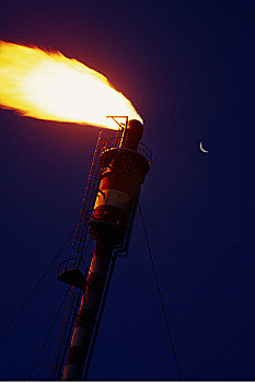 燃烧,汽油,炼油厂,夜晚,靠近,里约热内卢,巴西