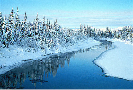 河,冬天,靠近,价格,不列颠哥伦比亚省,加拿大
