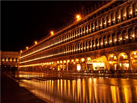 威尼斯,夜晚,意大利